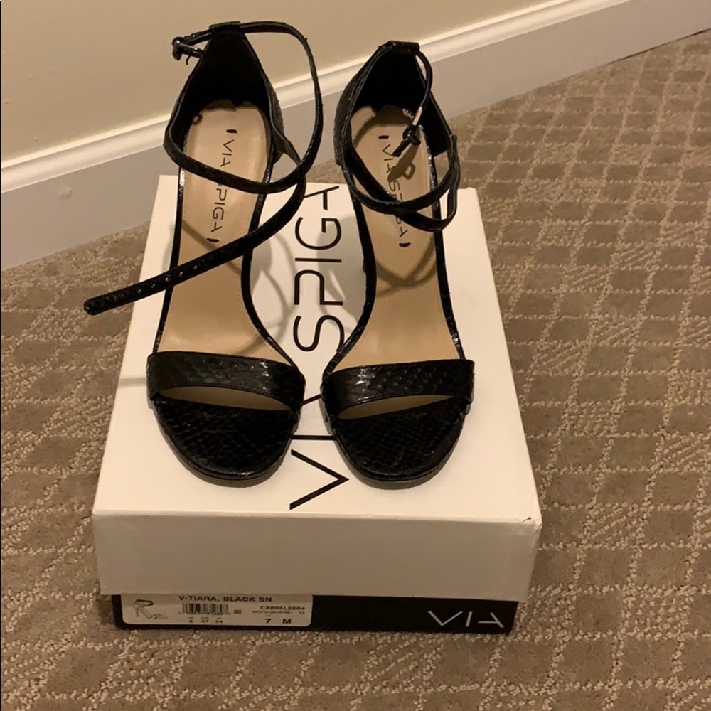 Via Spiga strappy snakeskin sandals